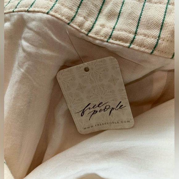 Free People Cream and Green Halter Pinstripe Maxi Dress - Picture 8 of 10